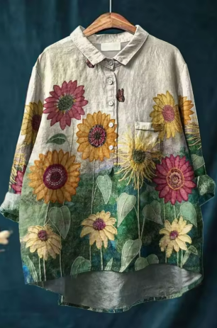 Rosa - Blusa di Fiori Leggera