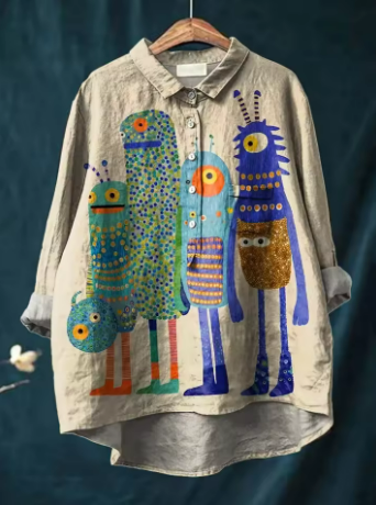 Tove - Camicia con Stampa Mostro