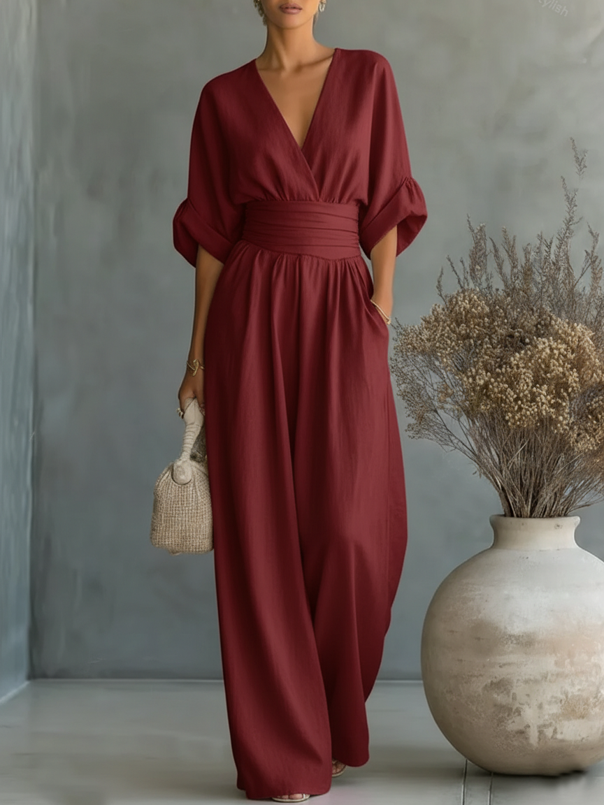 Sienna | Tuta Essenziale Con Collo A V