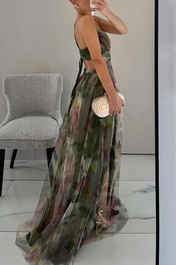 Gisela | Vestito Maxi Incantevole con Stampa Floreale