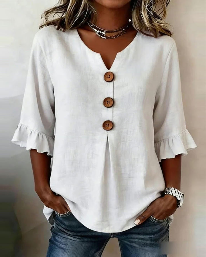 Blusa Ruffle Sophia con Bottoni