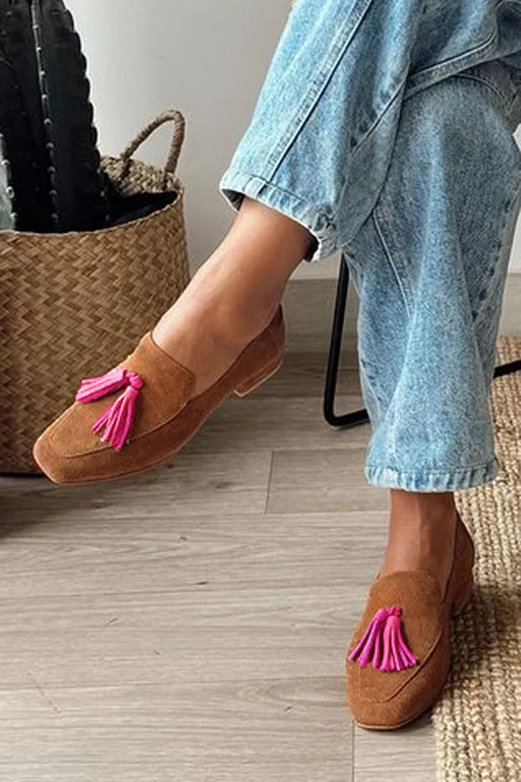 Monique | Mocassini colorblock con punta quadrata