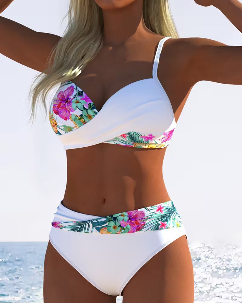 Stile Bikini Bralette Stampato Contrast