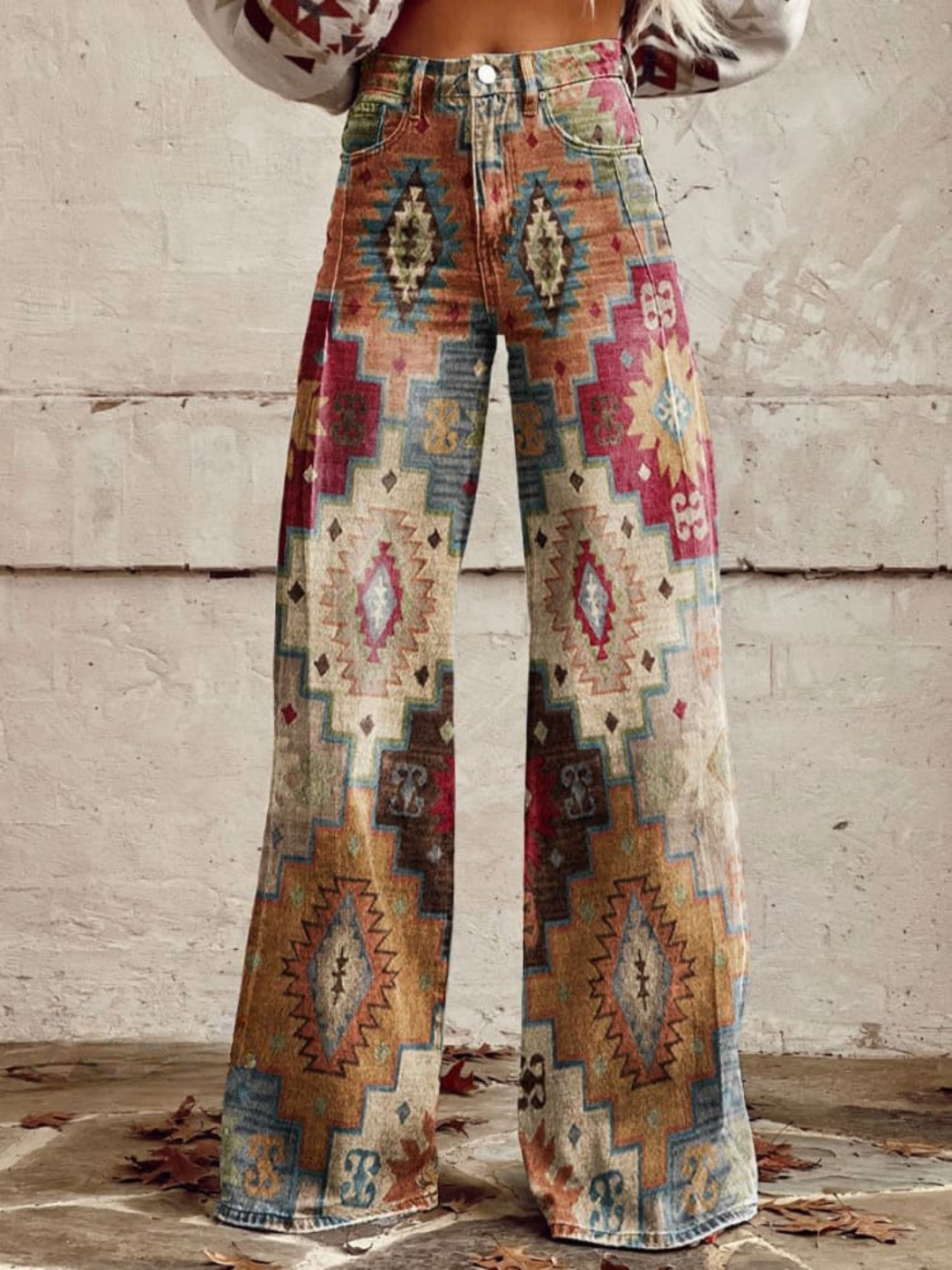 Léa - Pantaloni Retro Chevron