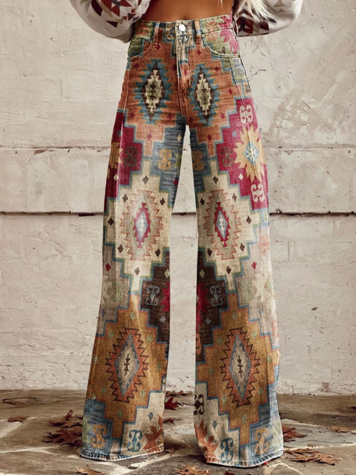 Léa - Pantaloni Retro Chevron
