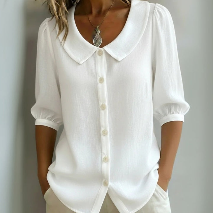 Céline™ | Blusa casual unita con colletto rotondo