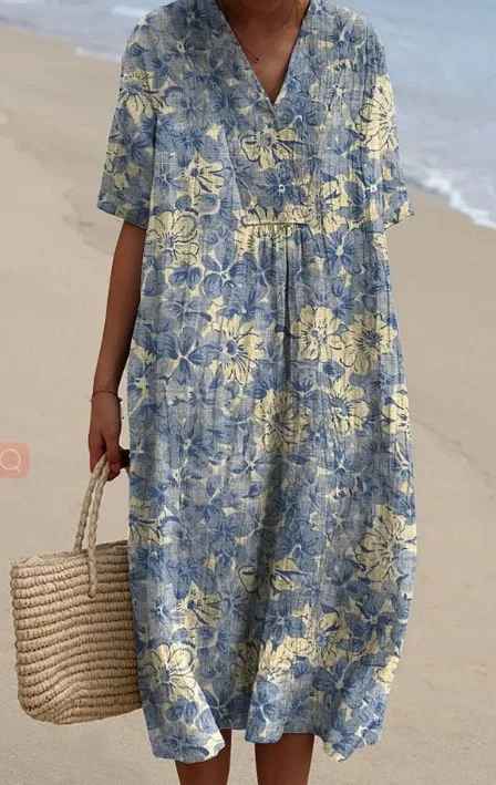 Margaret - Vestito Flowy con Stampa Floreale Vivace