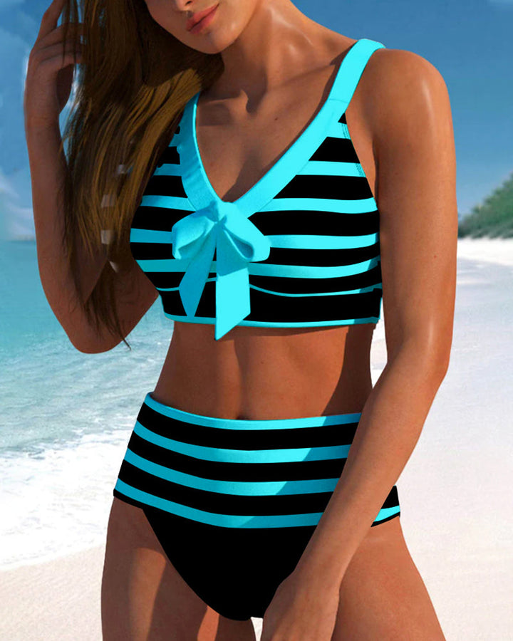 Carmen | Bikini a righe con vita alta