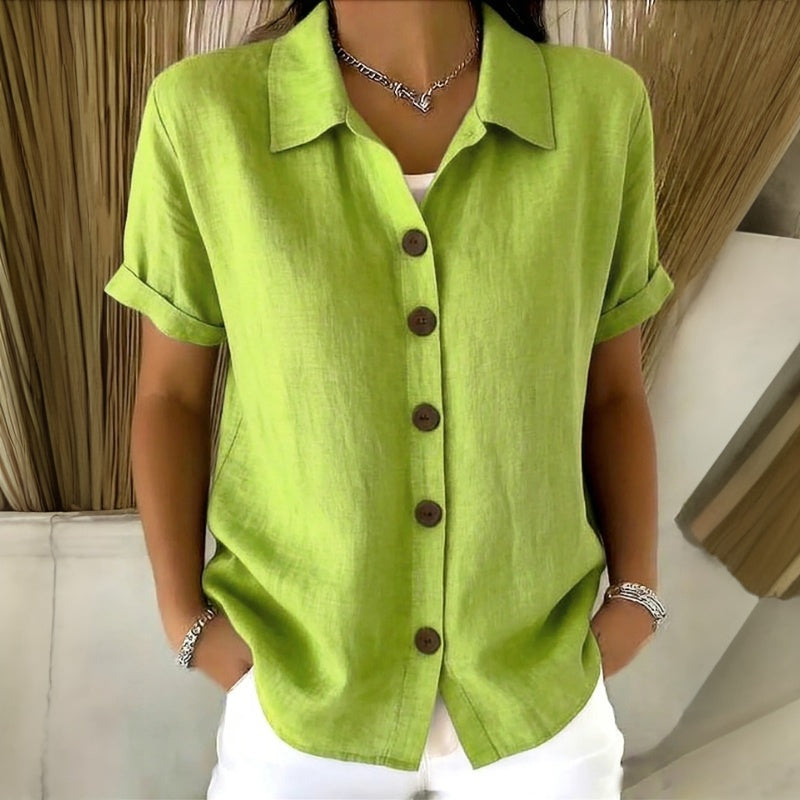 Lison™ | Blusa casual unita con colletto a scialle