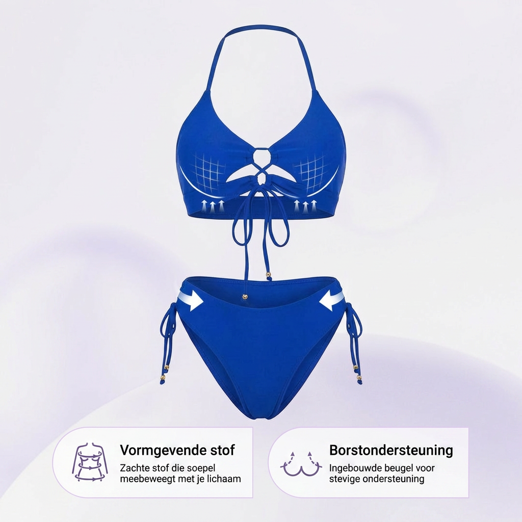 Nadia | Bikini Halter con Chiusura a Laccetto