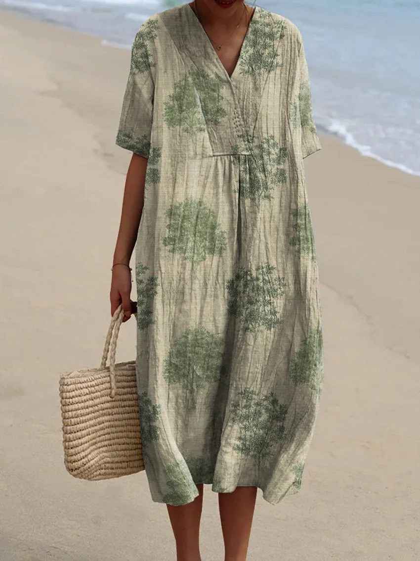 Sammy - Abito Casual Flowy con Stampa Floreale Vintage