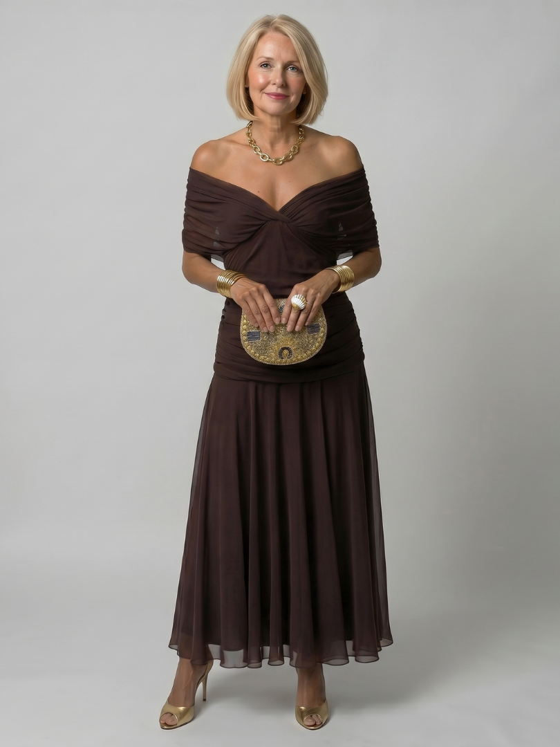 Calen | Vestito Midi Off Shoulder