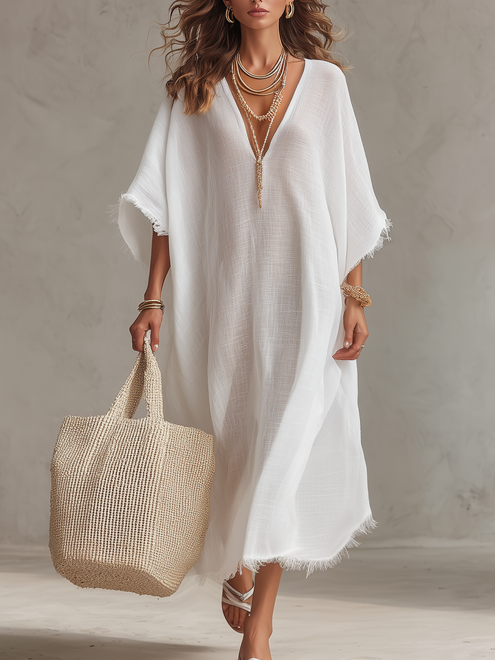 Abito Midi V-Neck Relaxed