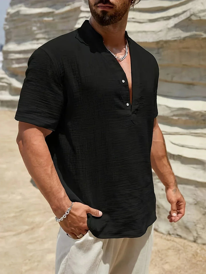 Lenoir™ | Chemise d’été élégante à col montant