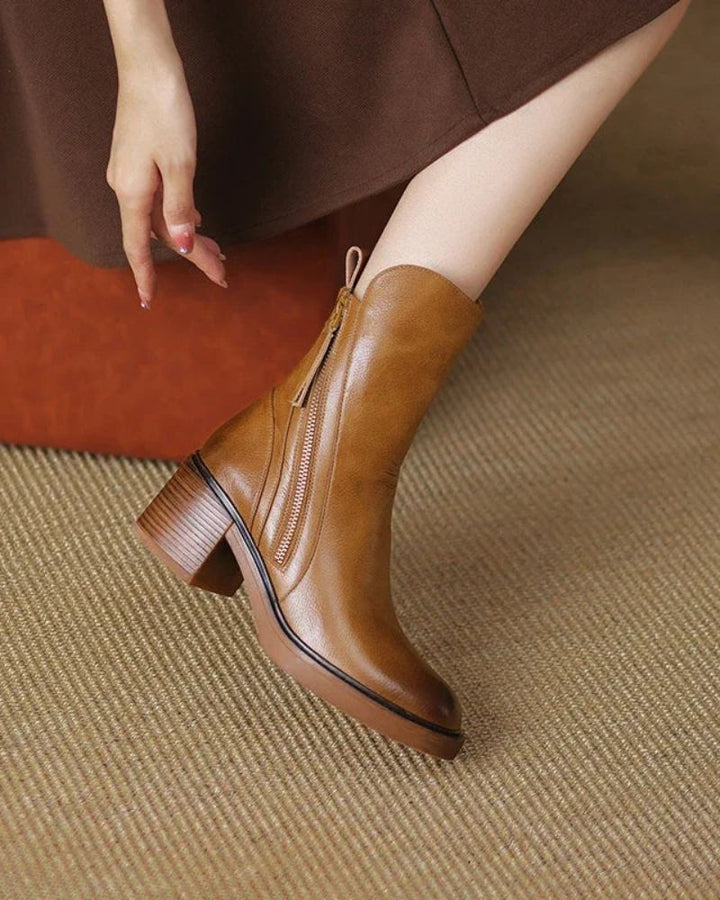 Garciel™  Stivaletti neri in pelle con tacco comfort