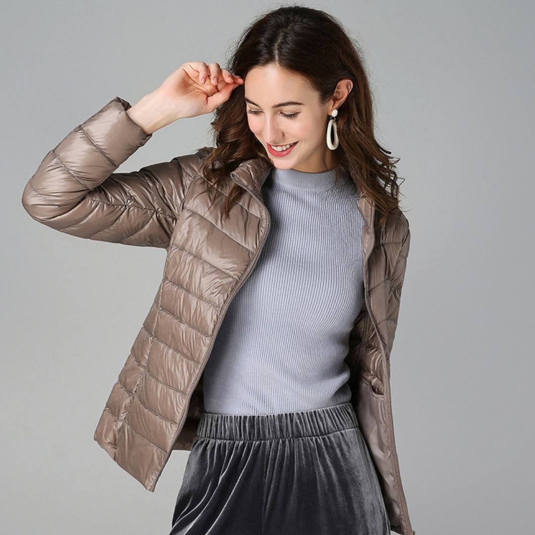 Theresia® | Nuova giacca invernale ultraleggera con piume d'anatra bianche