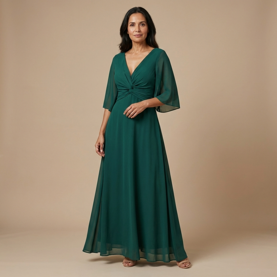 Lucía - Abito in chiffon con scollatura a V