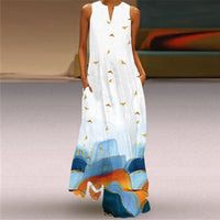 Marielle | Abito Maxi Senza Maniche con Scollatura a V