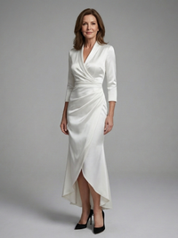 Celestine | Vestito Midi a Manica Lunga con Chiusura Frontale