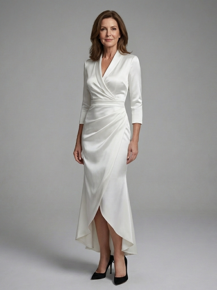 Celestine | Vestito Midi a Manica Lunga con Chiusura Frontale