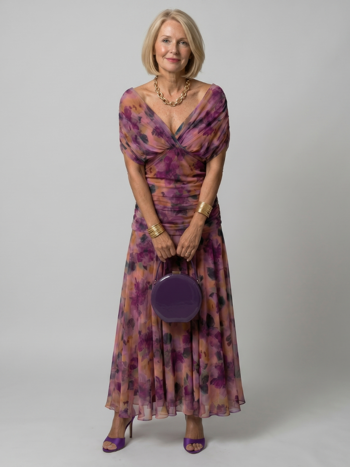 Calen | Vestito Midi Off Shoulder Fluttuante