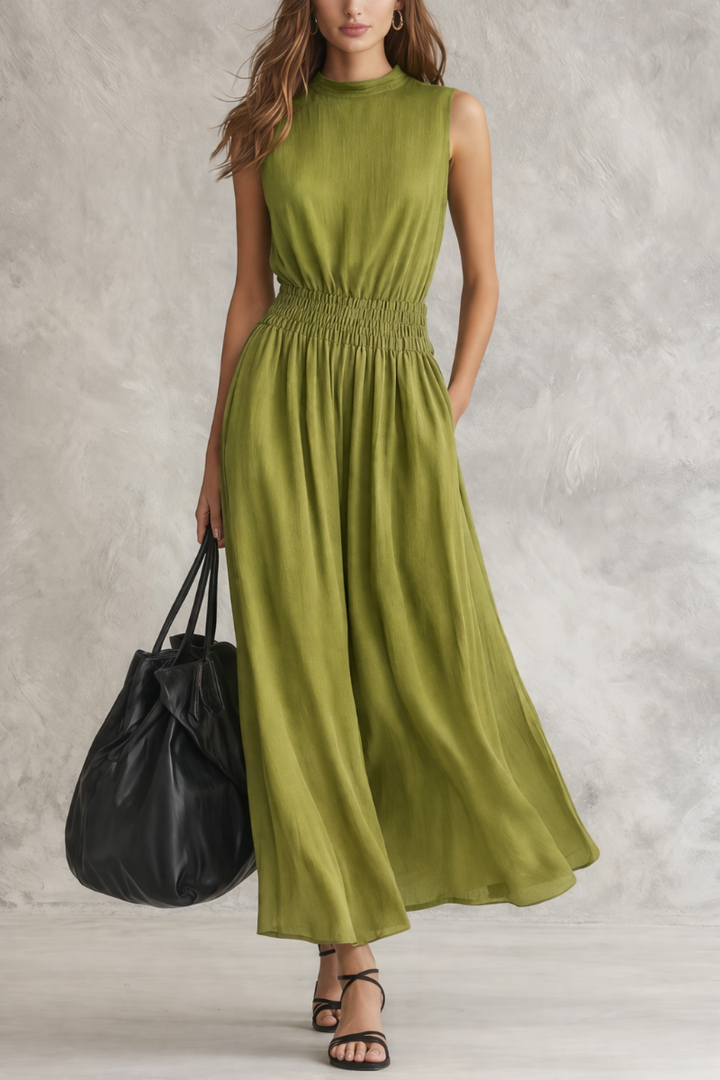 Abito Maxi Relaxed Smocked in Vita