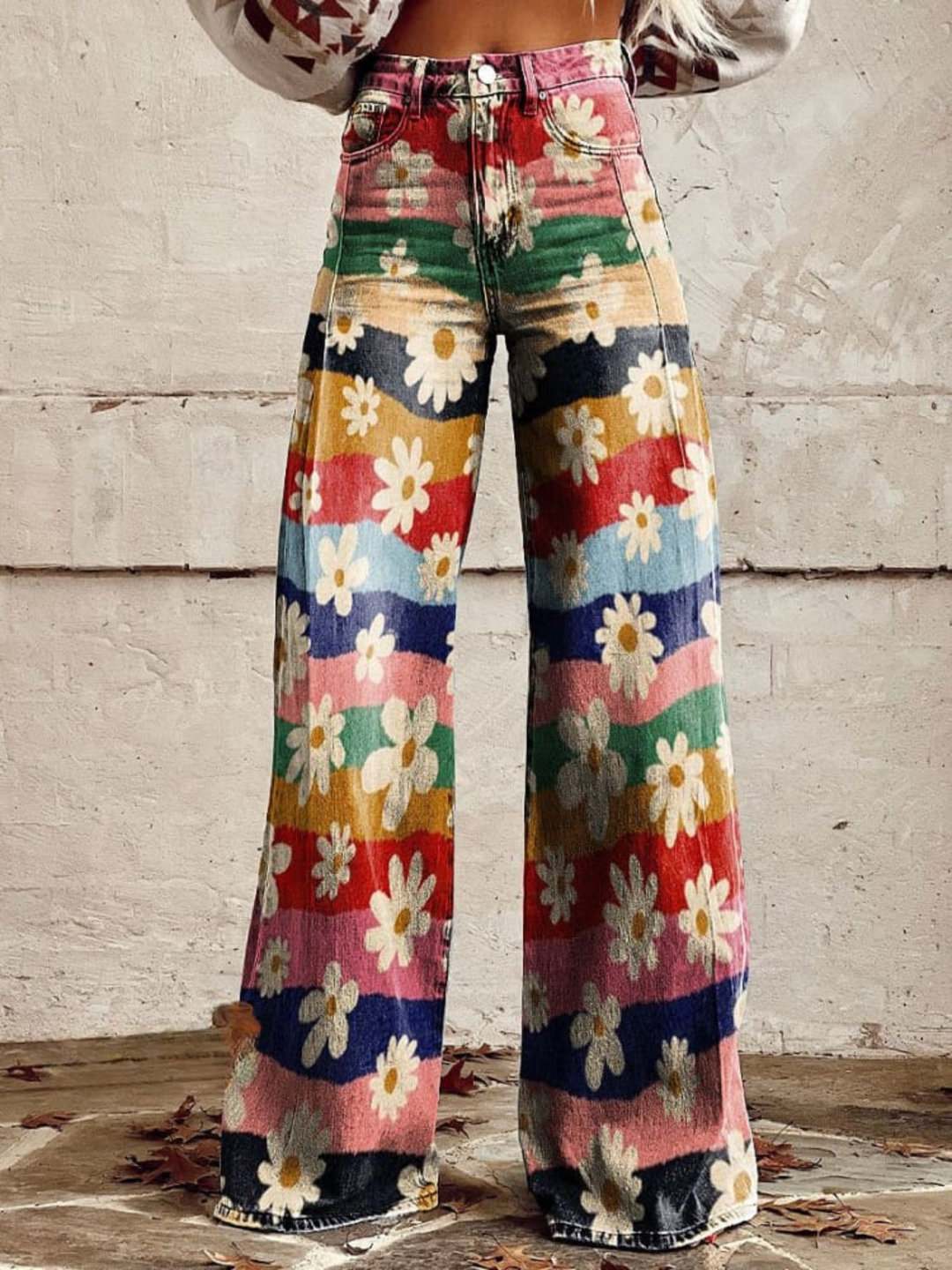 Léon - Pantaloni Retro a Fiori