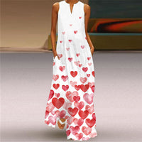 Amorette | Abito Maxi Senza Maniche a V con Cuore