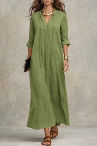 Abito Maxi Bohemien Relaxed Verde Oliva