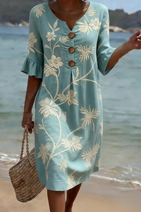 Nemi™ | Elegante Vestito Midi a Fiori