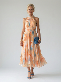 Elin | Abito Midi con Scollo Halter Morbido