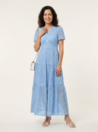 Brielle | Vestito Midi a Manica Corta con Scollatura a V