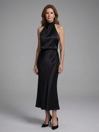 Rivelle | Vestito Midi con Scollatura Halter