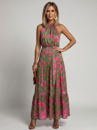 Rowen | Abito Midi con Scollatura Halter Drappeggiata
