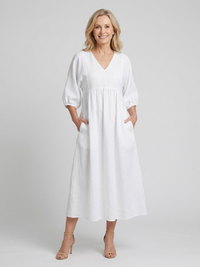 Vestito Maxi Fluido con Scollatura a V di Katherine