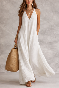 Abito Maxi Fluido Bohemien Senza Maniche