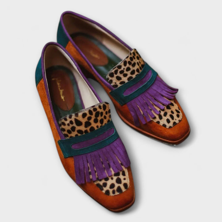 Serena™ | Mocassino Marrone con Stampa Leopardata
