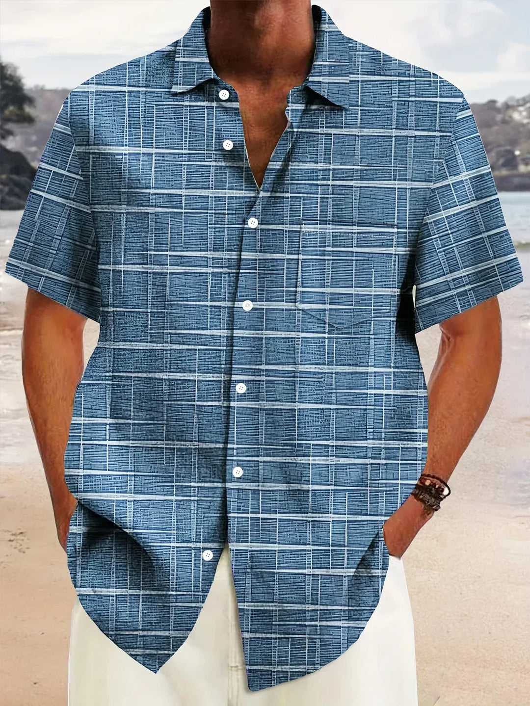 Lenoir™ | Chemise élégante à motif rayé et à carreaux