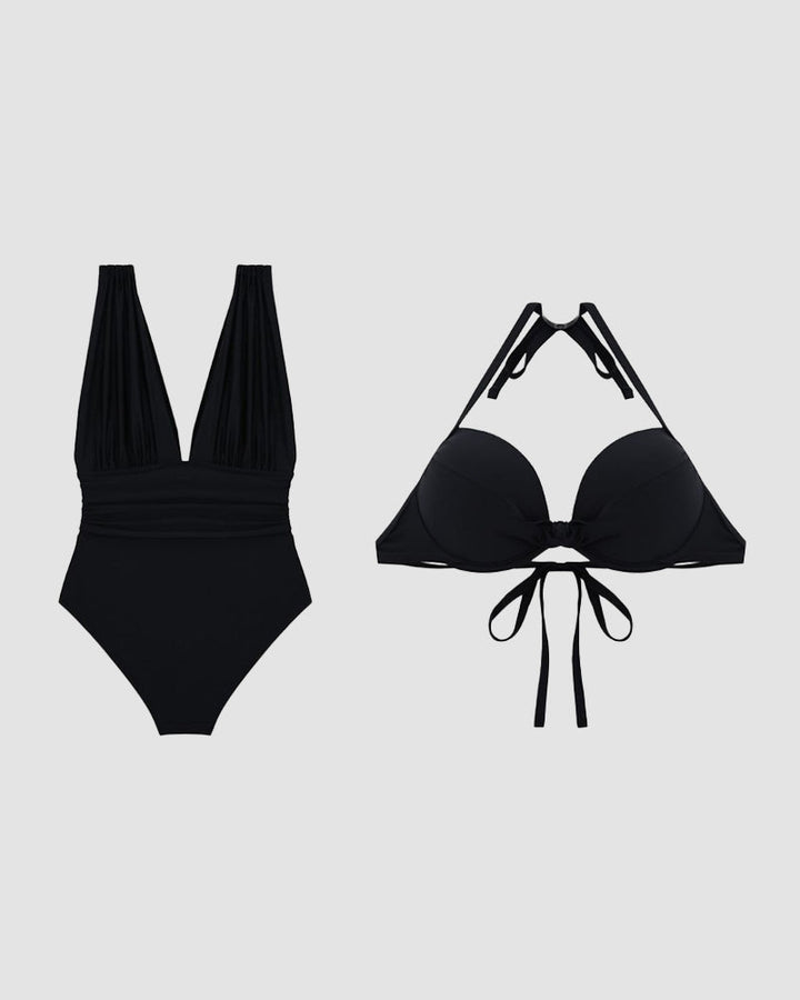 Karina | Costume da bagno modellante V con effetto pancia piatta