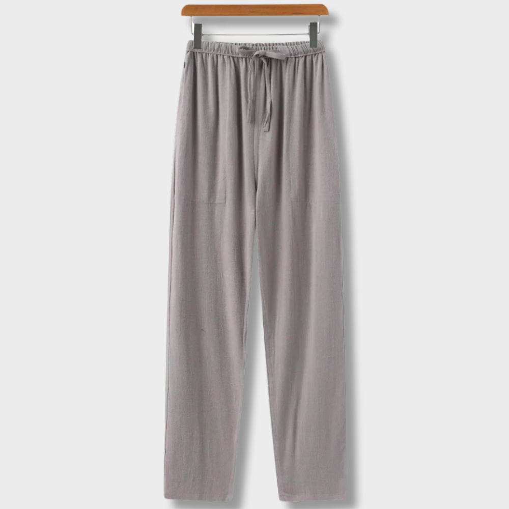 Pantaloni slim in lino