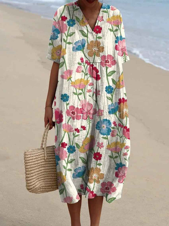 Sammy - Abito Casual Flowy con Stampa Floreale Vintage