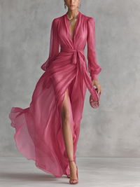 Ava | Vestito in Chiffon Rosa Pallido