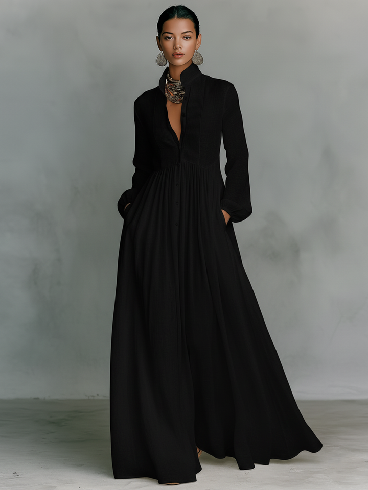 Ana | Vestito Maxi con Collo Alto