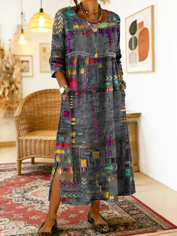 Isabelle | Abito in Denim Etnico