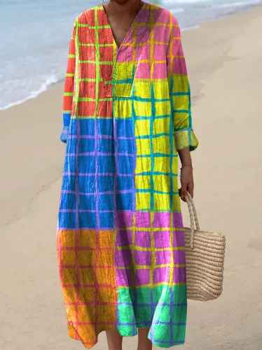Lola - Vestito con Stampa Geometrica Retro