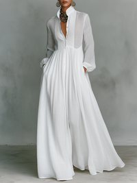 Ana | Vestito Maxi con Collo Alto