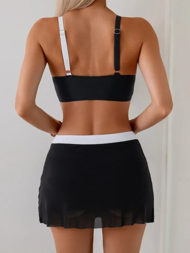 Vivian - Set Bikini Color Block con Gonna