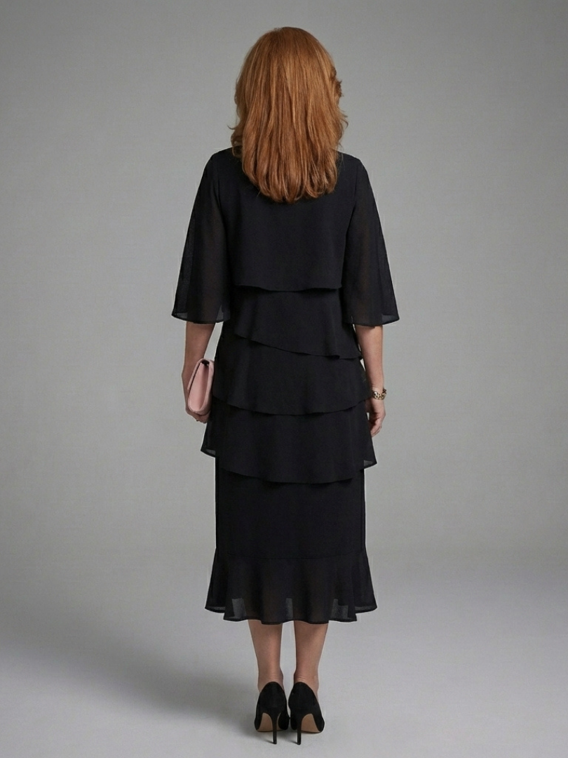 Maelis | Vestito Midi con Maniche a Strati
