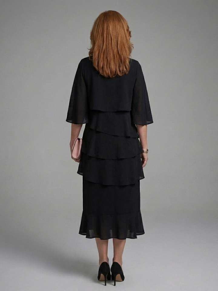Maelis | Vestito Midi con Maniche a Strati