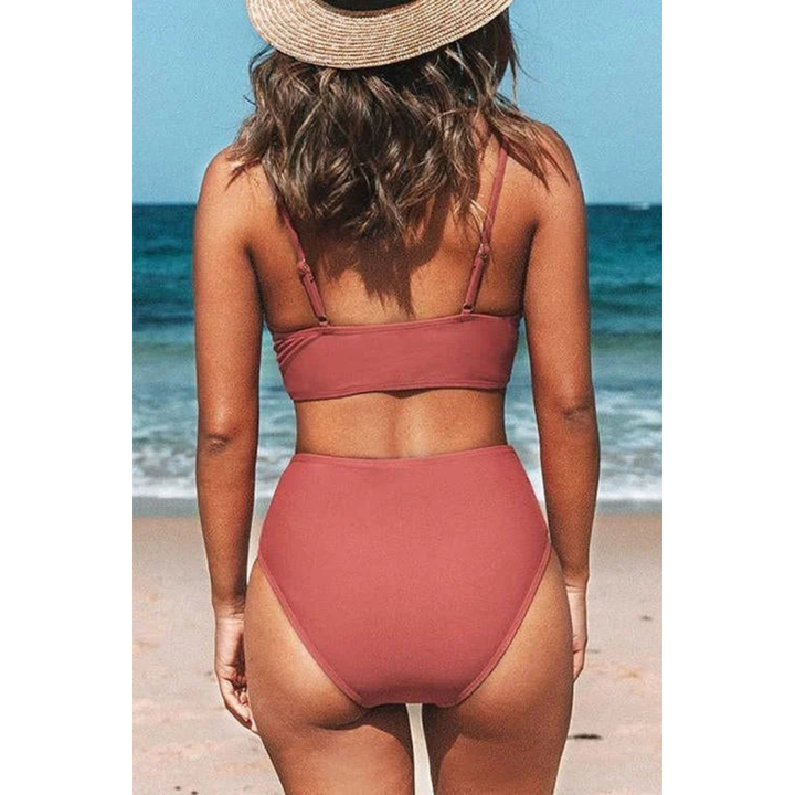 Jodi | Bikini a Vita Alta con Scollo a V Giocoso